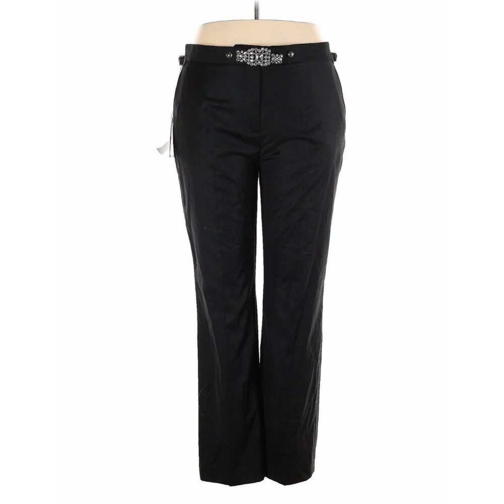 NWT Christopher Kane Straight Leg Trousers Black Swarovski Belt EU52 3XL Women’s